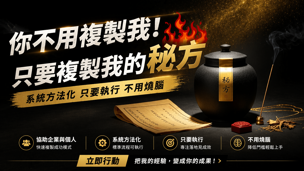 不用複製我，只要複製我的秘方